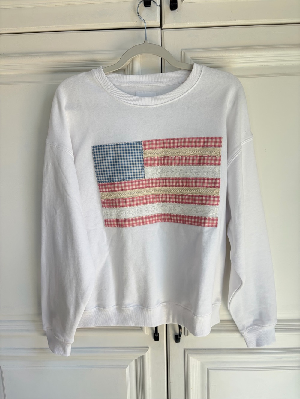 Sunday White Crewneck Sweatshirt with Orange Sun Logo